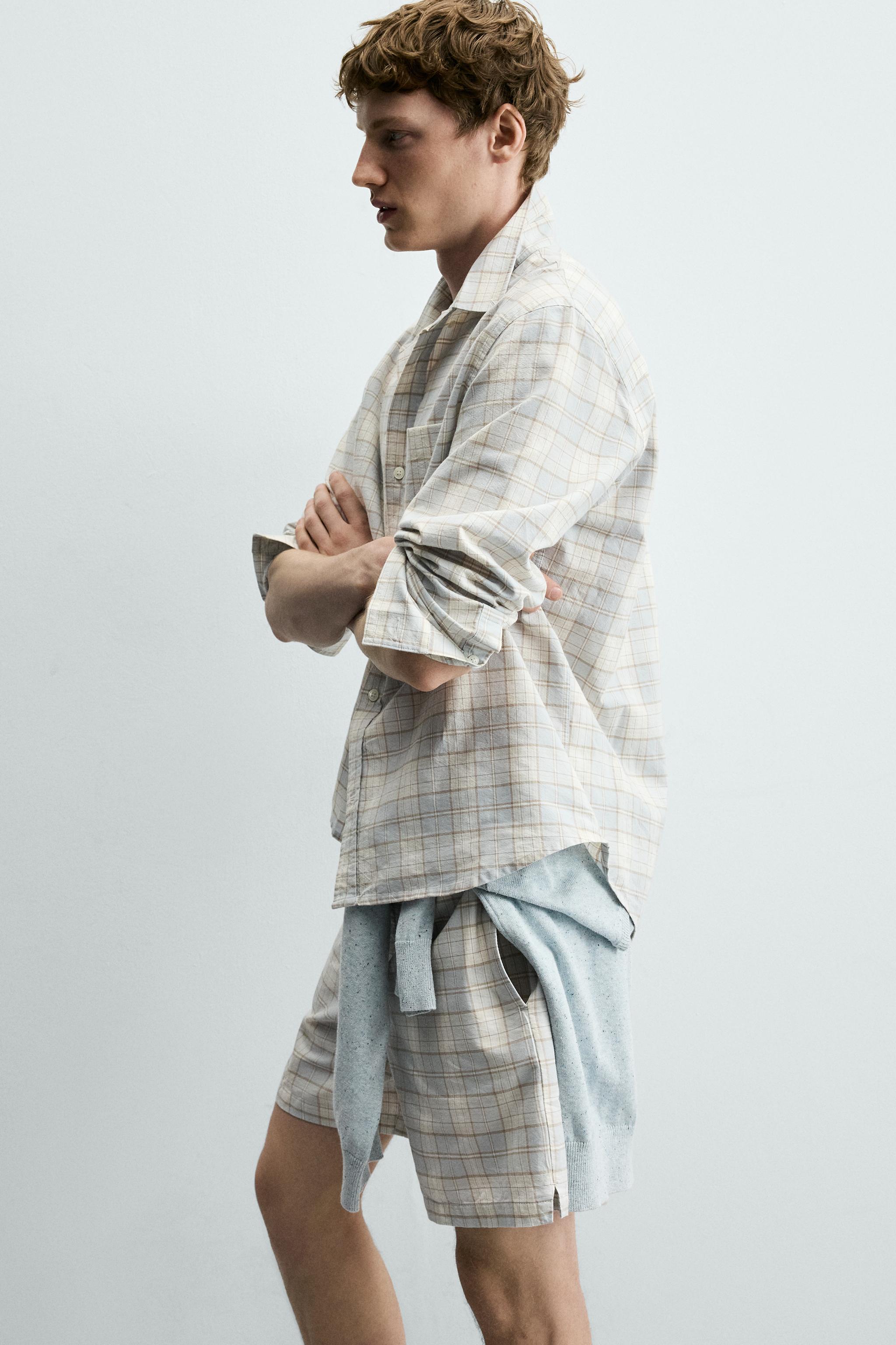 REGULAR FIT PLAID SHORTS
